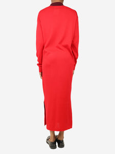 Loewe Red knit polo midi dress - size XS