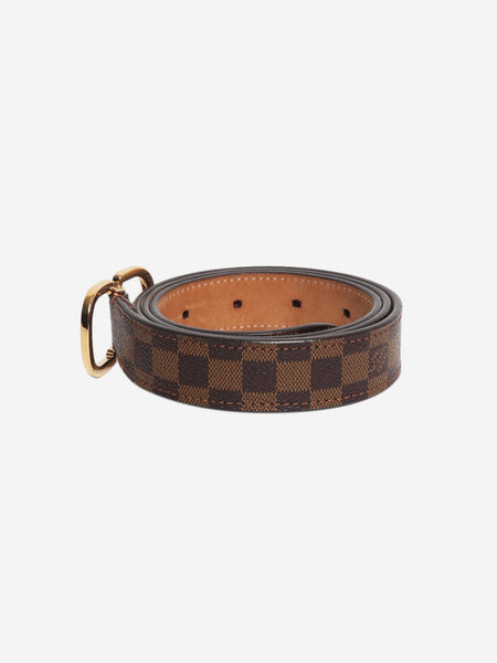 Brown Damier Ebene slim belt alternate image
