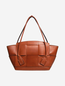 Bottega Veneta Brown large Arco Intrecciato leather tote bag