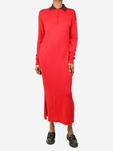 Loewe Red knit polo midi dress - size XS