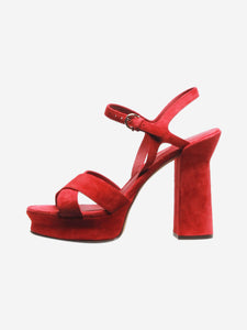 Salvatore Ferragamo Red suede platform sandals - size EU 41.5