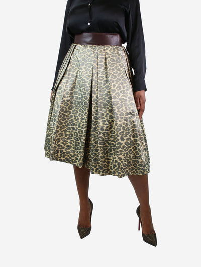 Animal print leopard print midi skirt - size UK 12 Skirts Hermes 