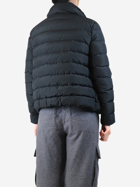 Black double breasted puffer coat - size UK 12 alternate image