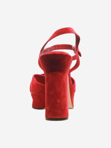 Salvatore Ferragamo Red suede platform sandals - size EU 41.5