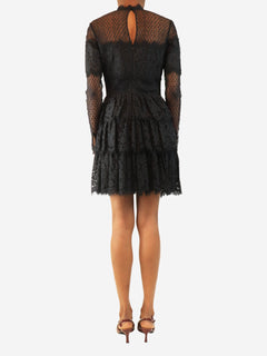 Black lace ruffle dress - size UK 10 Dresses Temperley 