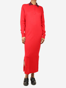 Loewe Red knit polo midi dress - size XS