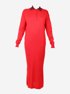 Loewe Red knit polo midi dress - size XS