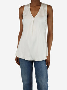 Ralph Lauren White sleeveless satin top - size UK 4