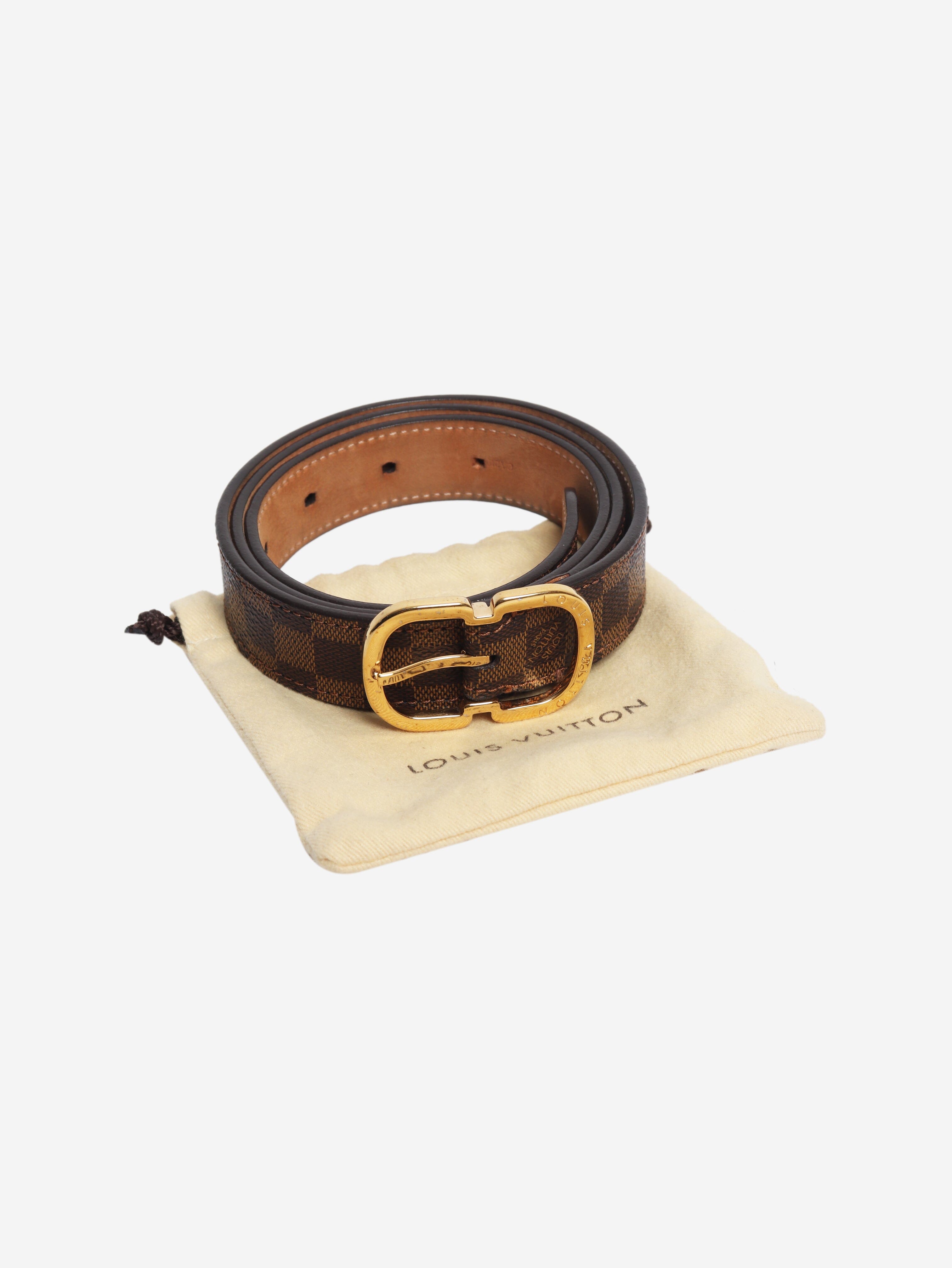 Brown Damier Ebene slim belt Belts Louis Vuitton 
