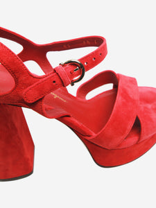 Salvatore Ferragamo Red suede platform sandals - size EU 41.5