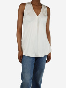 Ralph Lauren White sleeveless satin top - size UK 4