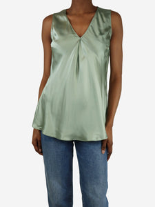 Ralph Lauren Spring green sleeveless silk top - size UK 6