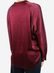 Vince Burgundy v-neck long sleeved shirt - size M