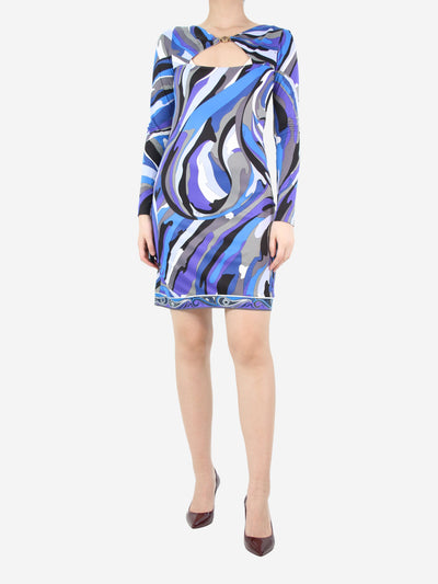 Multi printed cutout dress - size UK 10 Dresses Emilio Pucci 