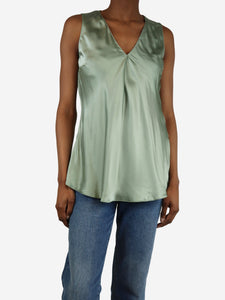 Ralph Lauren Spring green sleeveless silk top - size UK 6