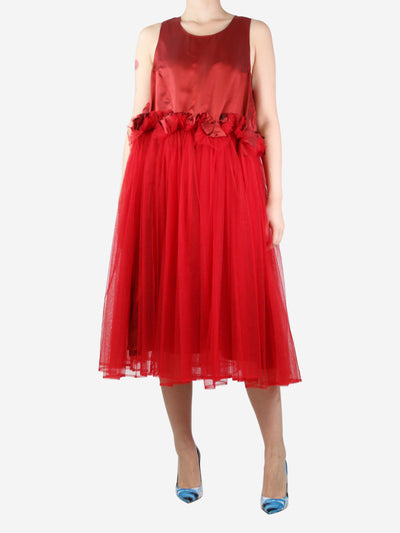 Red sleeveless tulle midi dress - size S Dresses Noir Kei Ninomiya 