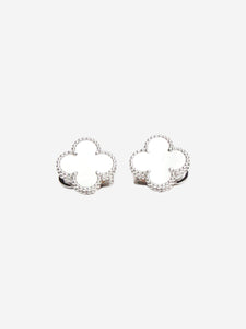 Van Cleef & Arpels 18k White gold Alhambra earrings