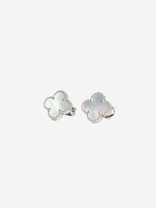 Van Cleef & Arpels 18k White gold Alhambra earrings