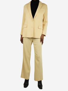 Maje Pastel yellow two piece suit set - size UK 6