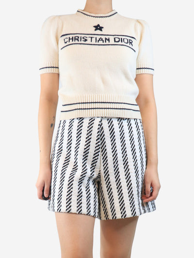 Cream spell-out wool top - size UK 10 Knitwear Dior 
