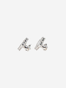 Van Cleef & Arpels 18k White gold Alhambra earrings