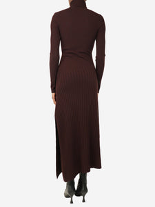 A.L.C. Dark brown ribbed maxi knit dress - size XS