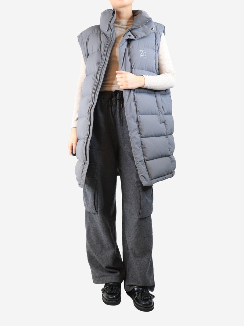 Grey longline puffer gilet - size L Coats & Jackets 66 North 
