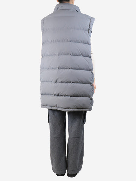 Grey longline puffer gilet - size L alternate image