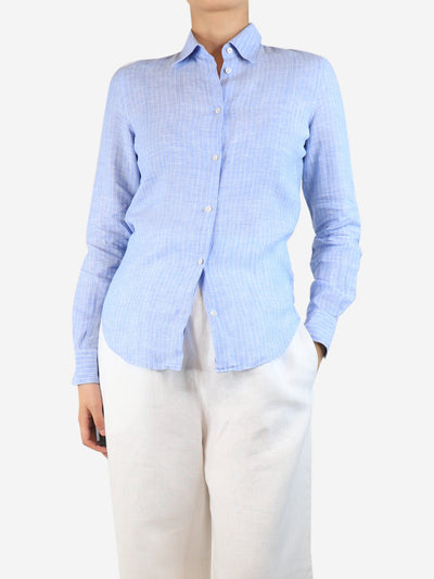 Blue striped linen shirt - size UK 8 Tops Loro Piana 