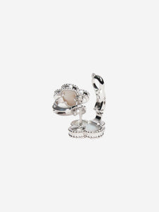 Van Cleef & Arpels 18k White gold Alhambra earrings