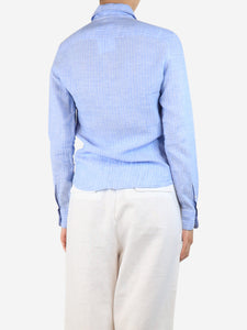 Loro Piana Blue striped linen shirt - size UK 8