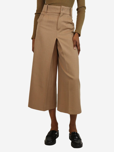 Camel wool-blend wide-leg trousers - size UK 6 Trousers Chloe 