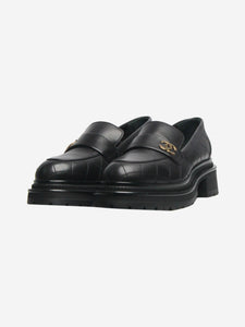 Chanel Black CC platform quilted loafers - size EU 39.5