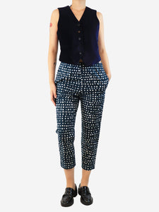 Marni Blue printed trousers - size UK 8