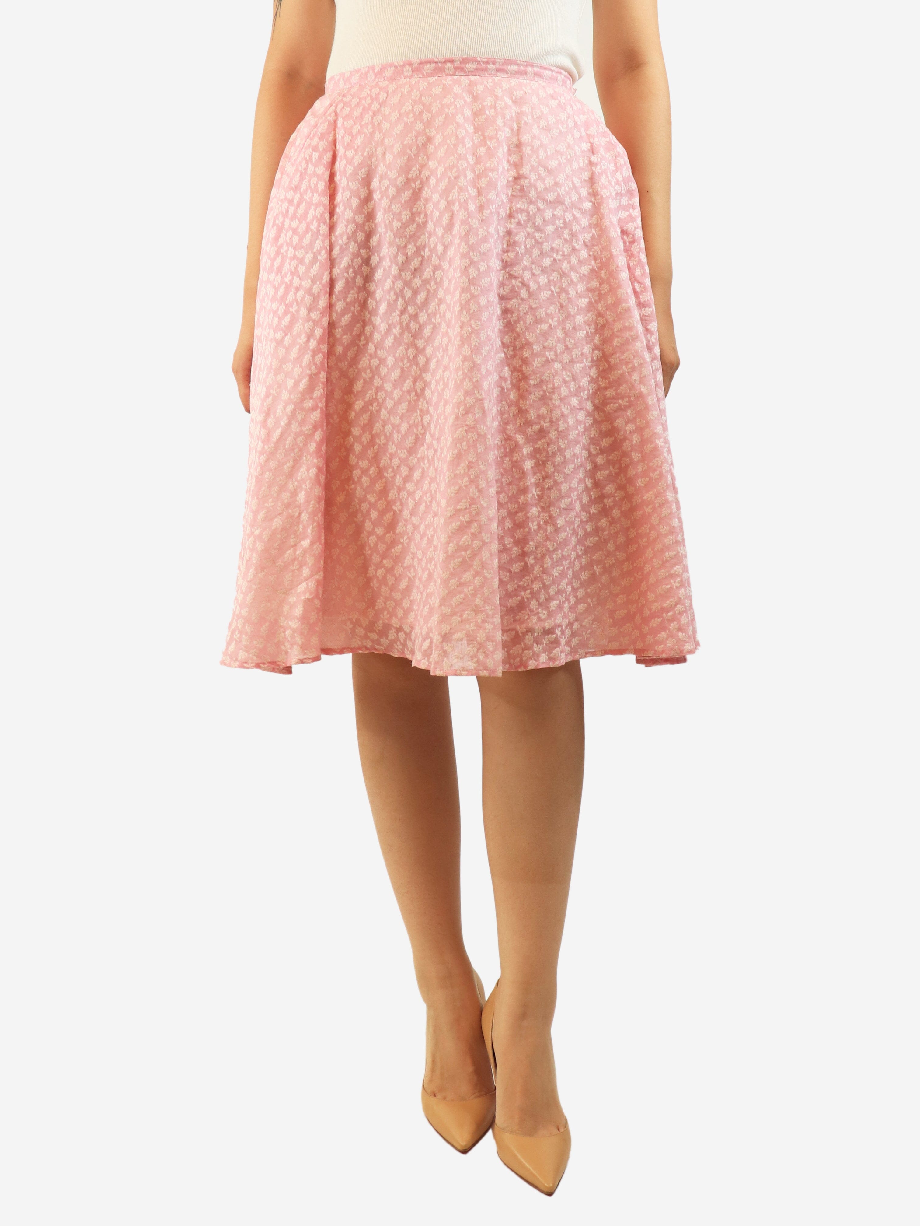 Pink printed midi skirt - size S Skirts Thierry Colson 