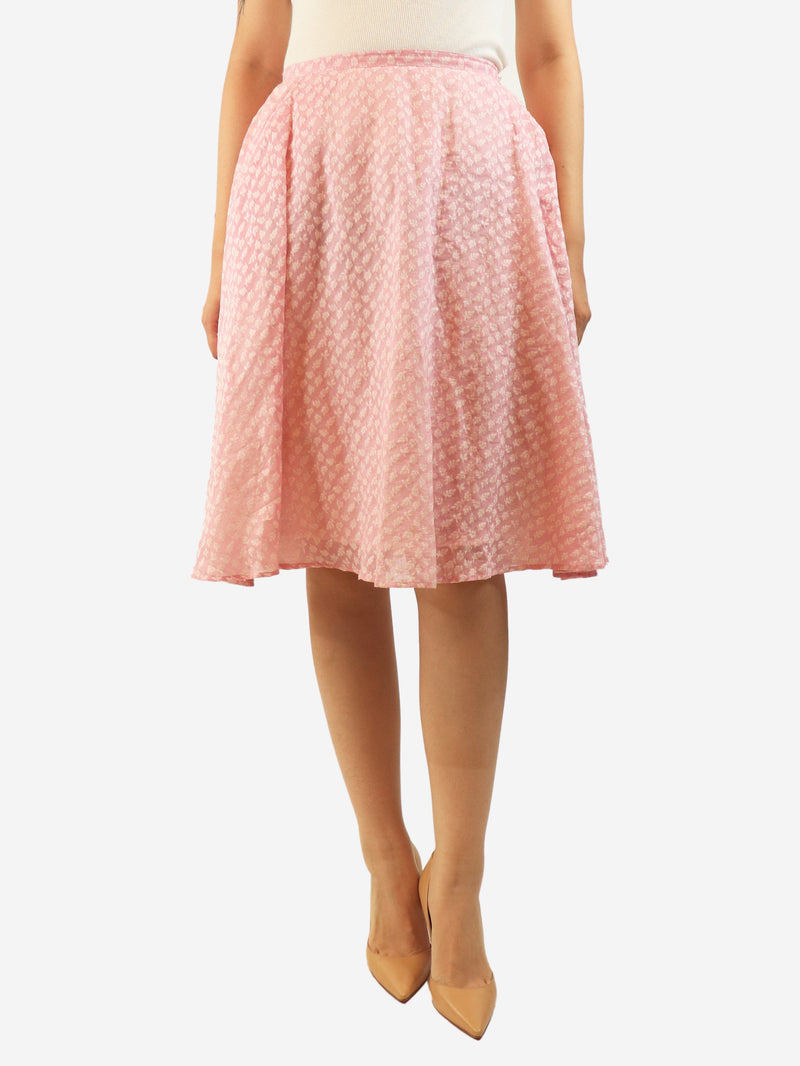 Pink printed midi skirt - size S Skirts Thierry Colson 
