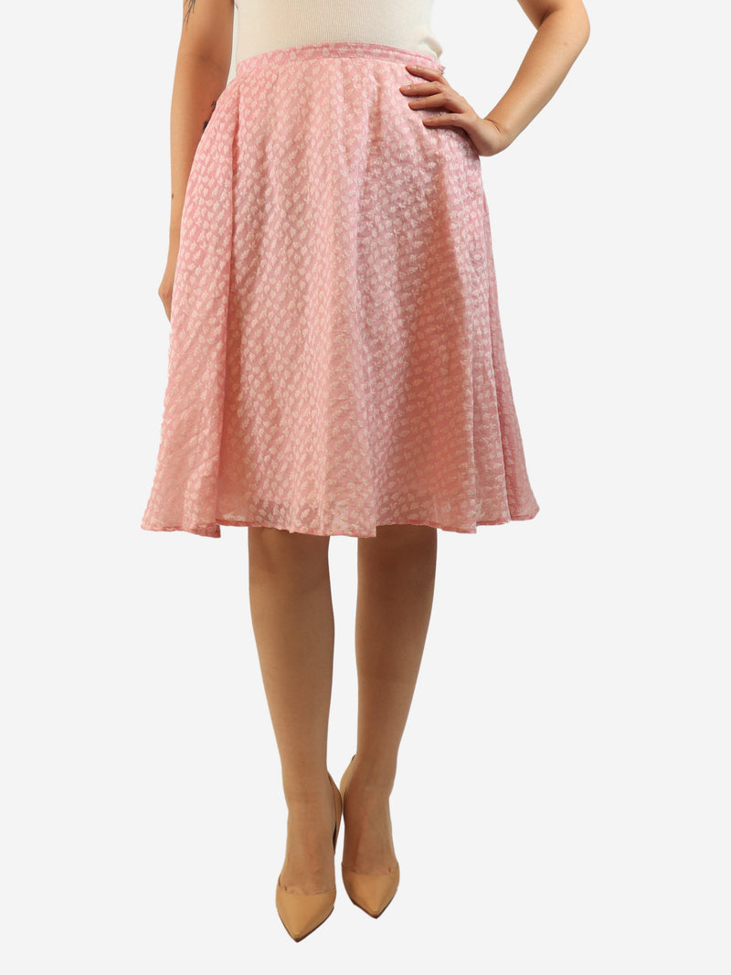 Pink printed midi skirt - size S Skirts Thierry Colson 