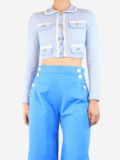 Blue lurex knitted cardigan - size S Knitwear self-portrait 