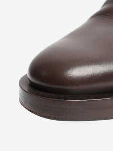 Valentino Brown Rockstud leather boots - size EU 37