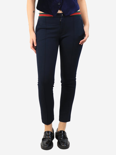 Navy blue tapered web-stripe trousers - size S Trousers Gucci 