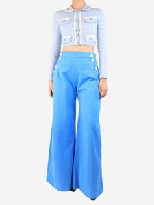 Paolita Blue cotton button-front trousers - size M