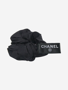 Chanel Black checked silk neck tie