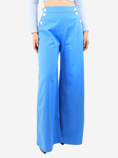 Blue cotton button-front trousers - size M Trousers Paolita 