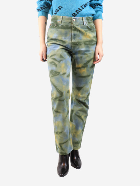 Green and blue dye-print trousers - size UK 12 product image