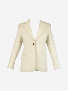 Khaite Ivory single-breasted wool-blend blazer - size UK 6