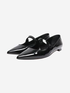 Manolo Blahnik Black patent pointed-toe flats - size EU 43