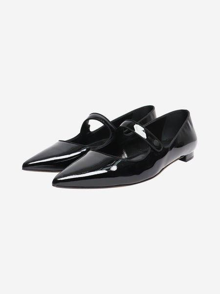 Black patent pointed-toe flats - size EU 43 alternate image
