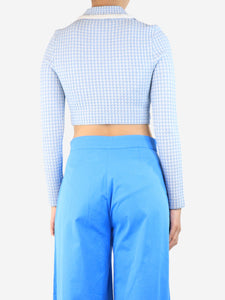 self-portrait Blue lurex knitted cardigan - size S
