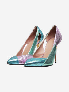 Balmain Multicoloured metallic cutout 80s stilettos - size EU 37 (UK 4)