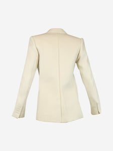 Khaite Ivory single-breasted wool-blend blazer - size UK 6